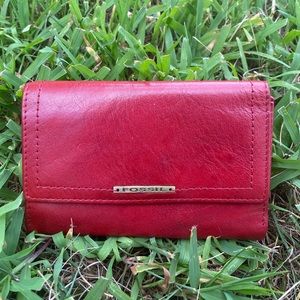 Red Fossil Wallet